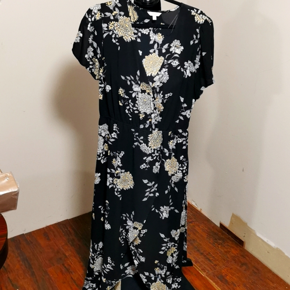 CANDIES Black Floral high/low dress with built in shorts
